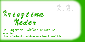 krisztina neder business card